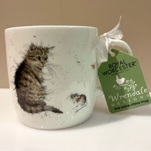 NWT Royal Worcester ~ Wrendale Designs ~ Cat & Mouse Bone China Mug